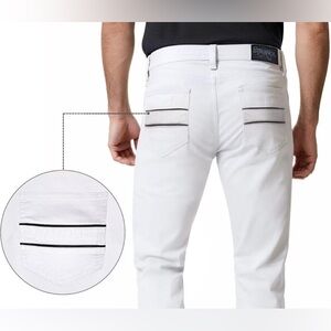 Men's Slim-Fit Comfort Stretch Straight Jeans, Pants 5 Pocket White Size 32x32